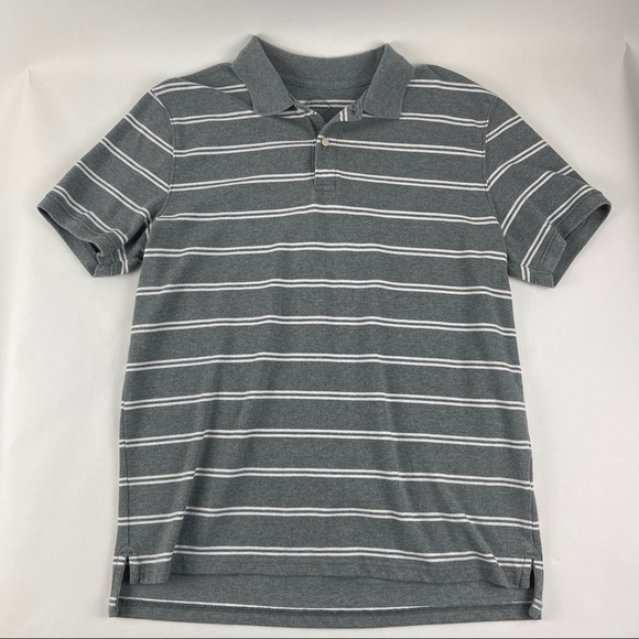 St Johns Bay Mens Legacy Polo Gray Striped Large - Picture 3 of 7